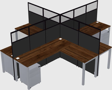 Shared l-shaped cubicles