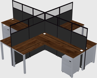 Shared l-shaped cubicles