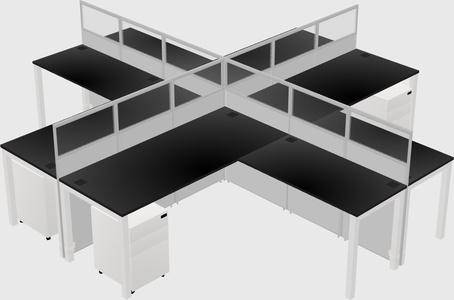 Shared l-shaped cubicles