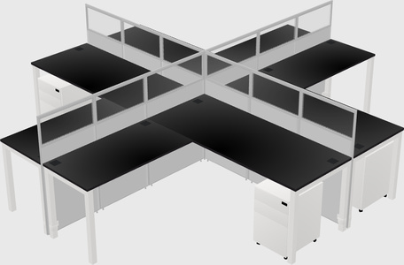 Shared l-shaped cubicles