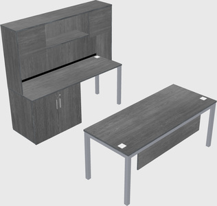 Parallel desk + cabinet