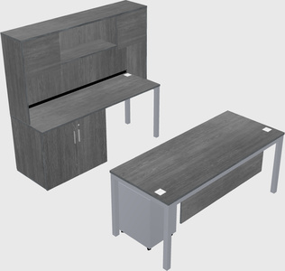 Parallel desk + cabinet