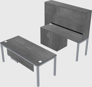 Parallel desk + cabinet