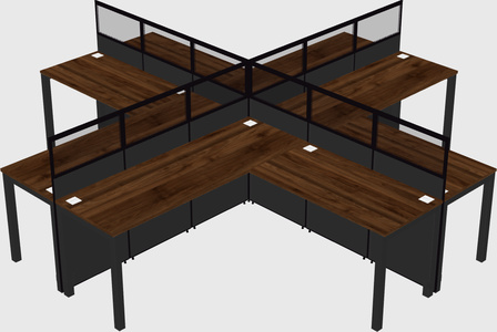 Shared l-shaped cubicles