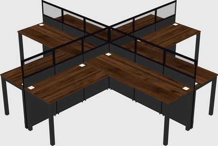 Shared l-shaped cubicles