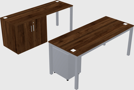 Parallel desk + cabinet