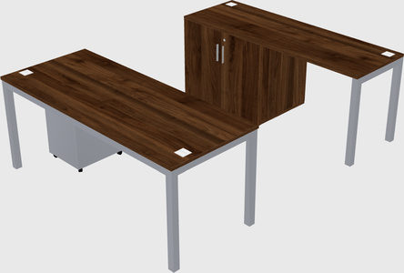 Parallel desk + cabinet