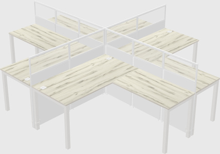 Shared l-shaped cubicles