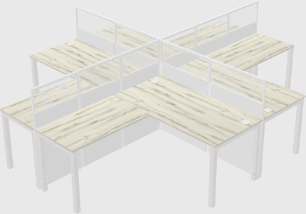 Shared l-shaped cubicles