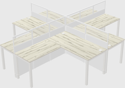 Shared l-shaped cubicles