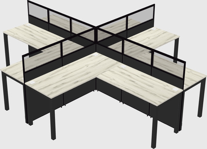 Shared l-shaped cubicles