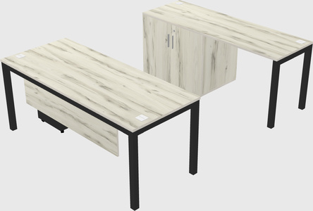 Parallel desk + cabinet