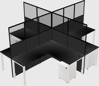 Shared l-shaped cubicles