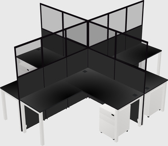 Shared l-shaped cubicles