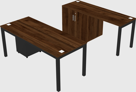 Parallel desk + cabinet
