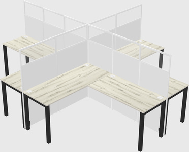 Shared l-shaped cubicles