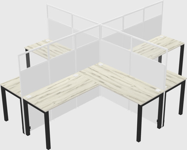Shared l-shaped cubicles