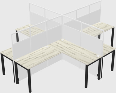 Shared l-shaped cubicles