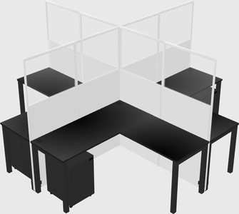 Shared l-shaped cubicles