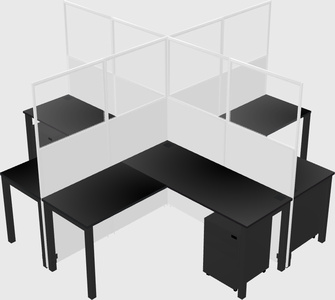 Shared l-shaped cubicles