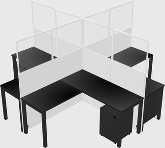 Shared l-shaped cubicles