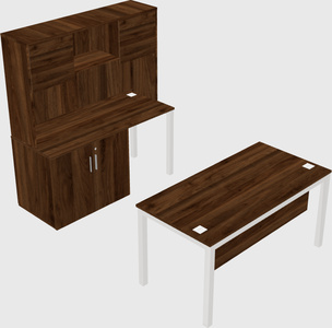 Parallel desk + cabinet