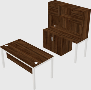 Parallel desk + cabinet