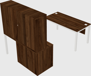 Parallel desk + cabinet