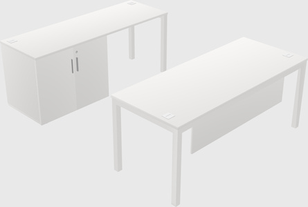 Parallel desk + cabinet
