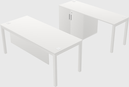 Parallel desk + cabinet