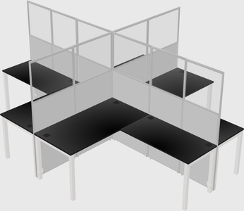 Shared l-shaped cubicles