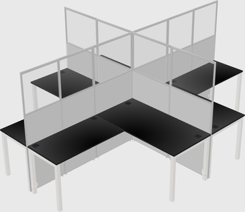 Shared l-shaped cubicles
