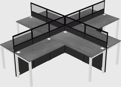 Shared l-shaped cubicles
