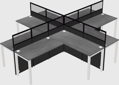 Shared l-shaped cubicles
