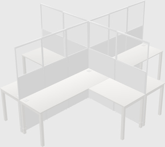 Shared l-shaped cubicles