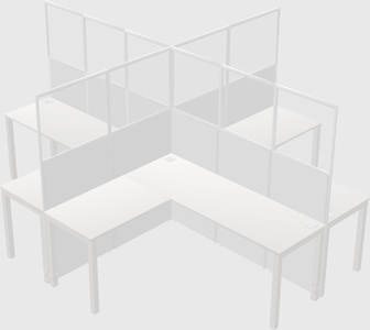 Shared l-shaped cubicles
