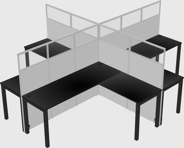 Shared l-shaped cubicles