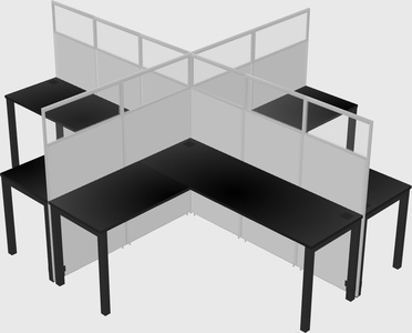 Shared l-shaped cubicles