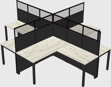 Shared l-shaped cubicles
