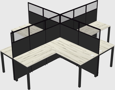 Shared l-shaped cubicles