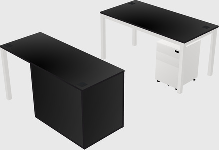Parallel desk + cabinet
