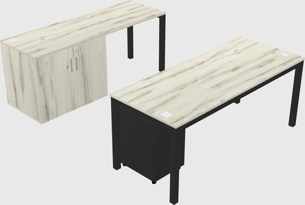 Parallel desk + cabinet
