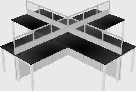 Shared l-shaped cubicles