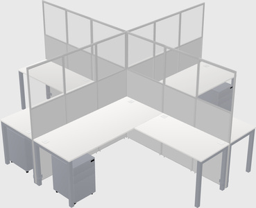 Shared l-shaped cubicles
