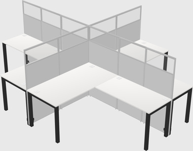 Shared l-shaped cubicles