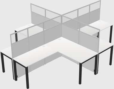 Shared l-shaped cubicles