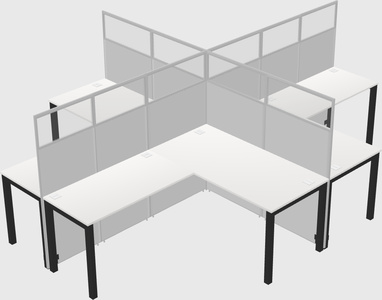 Shared l-shaped cubicles