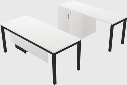 Parallel desk + cabinet