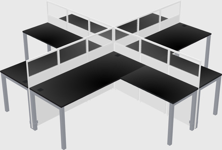 Shared l-shaped cubicles
