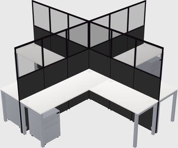 Shared l-shaped cubicles